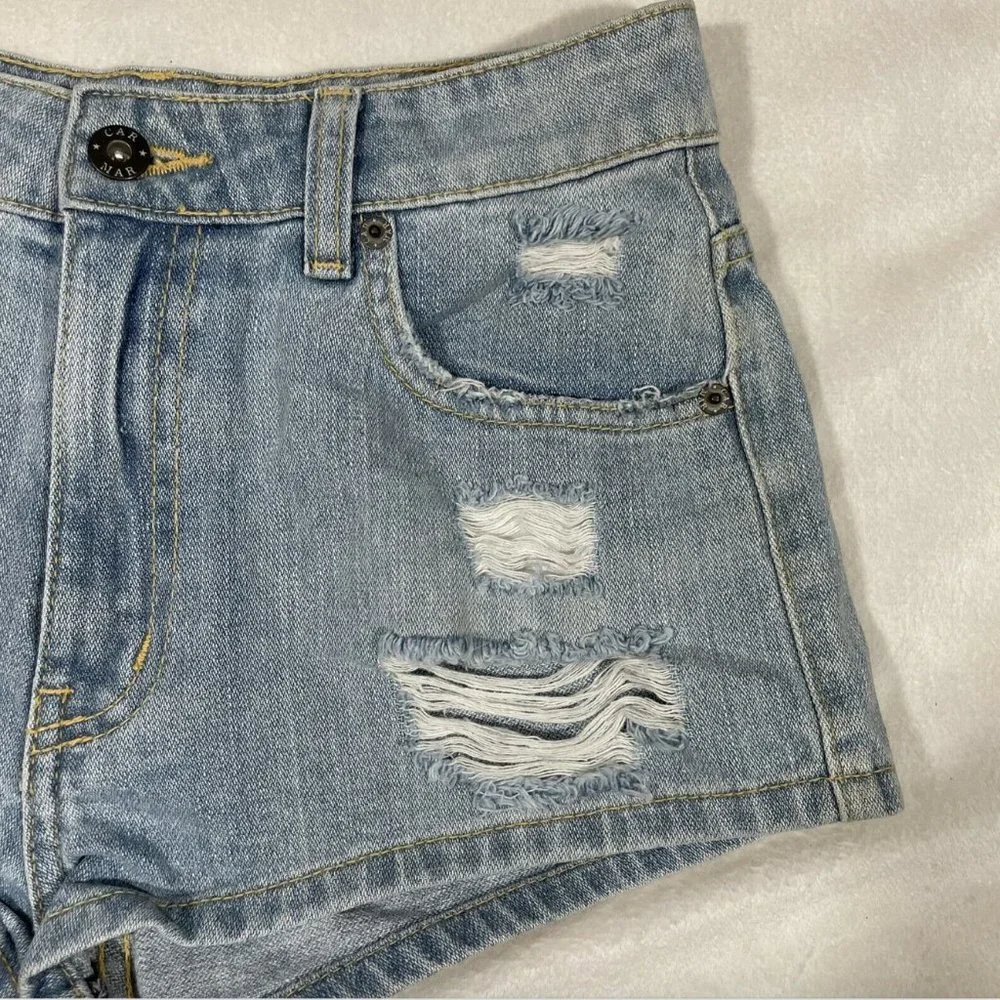 NWT $188 LF x Carmar Calla High Waisted‎ Distressed Denim Shorts [ SZ 26 ] #3914